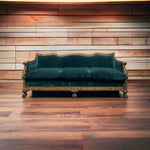 Load image into Gallery viewer, Modern Homew Antique Biedermeier Sofa Emerald Green Velvet Walnut
