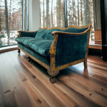 Load image into Gallery viewer, Modern Home Antique Biedermeier Sofa Emerald Green Velvet Walnut
