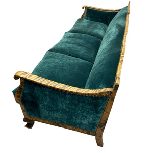 Walnut Emerald Green Sofa
