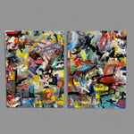 Load image into Gallery viewer, Grey Background Pair Of Original Artwork Abstract Composition #2 Dale Kerrigan
