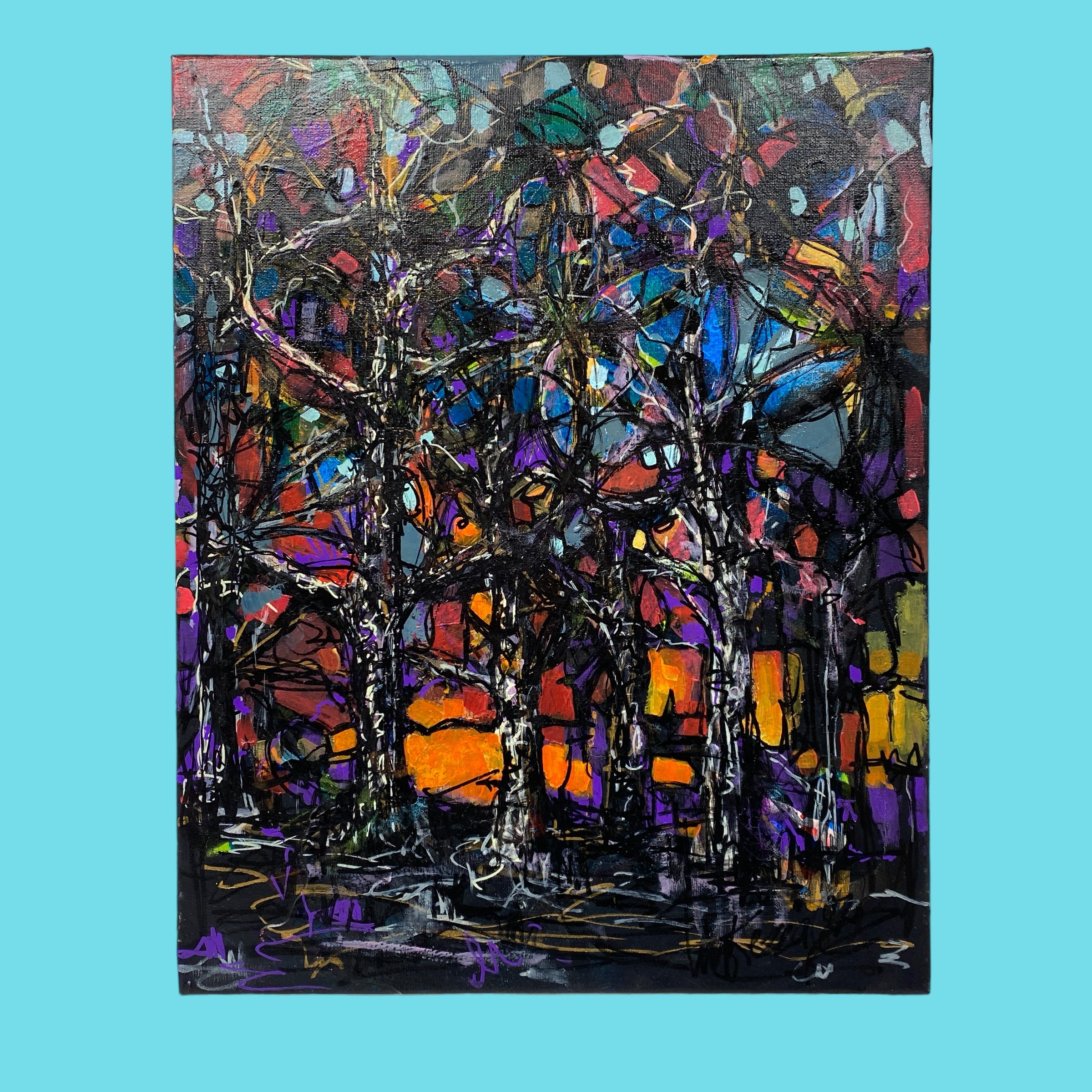 Original Artwork Abstract  Trees Flower Of Life Dale Kerrigan