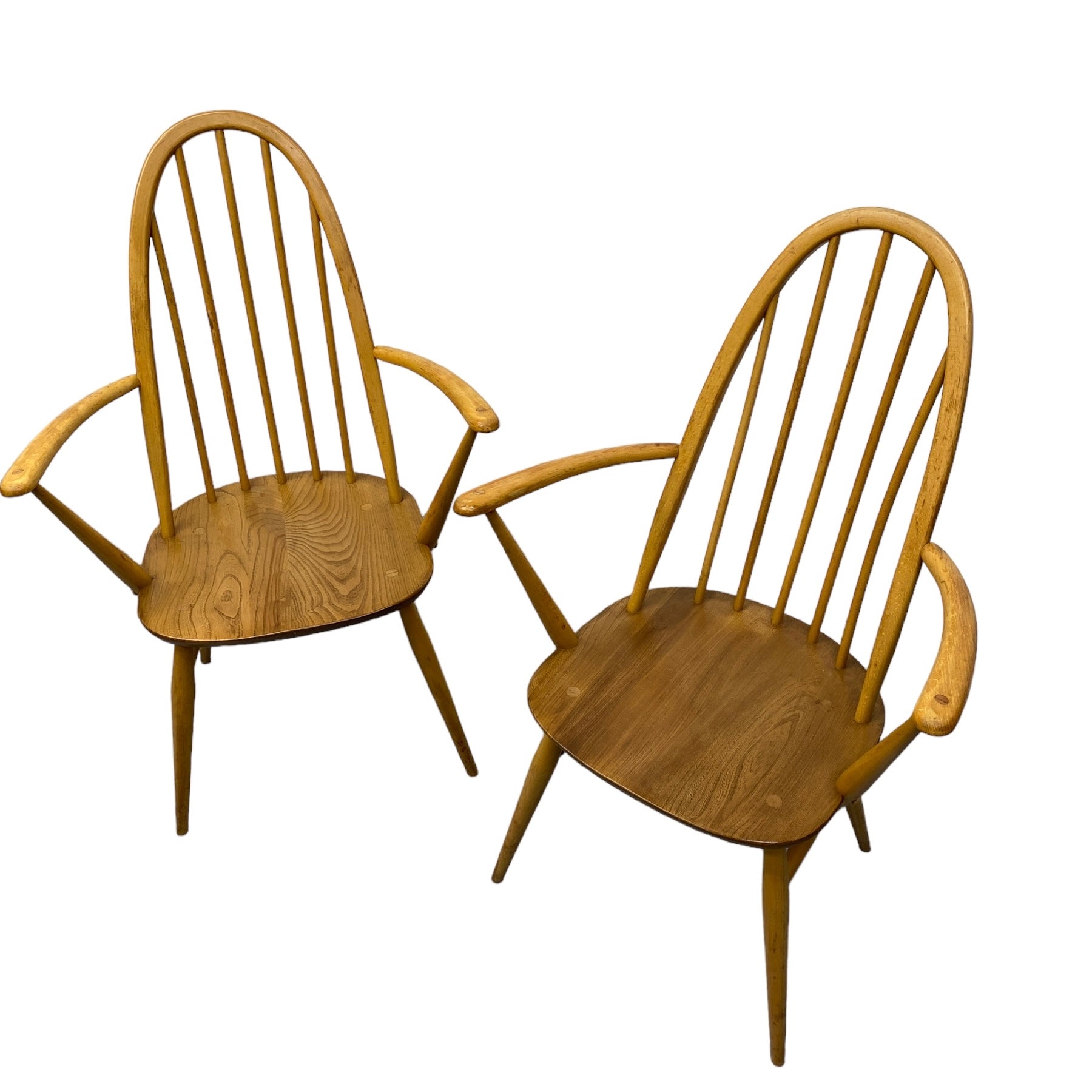 Elm Beech Ercol Windsor 365 Carver Chairs Two