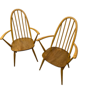 Elm Beech Ercol Windsor 365 Carver Chairs Two