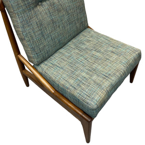 Camira Teal Fabric Midcentury Greaves & Thomas Lounge Chair