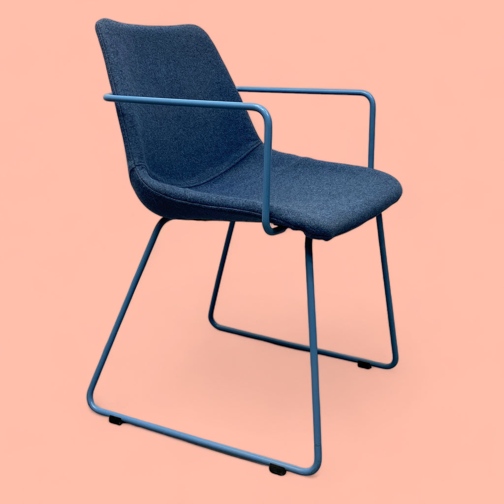 Contemporary Blue Felt Desk Chair