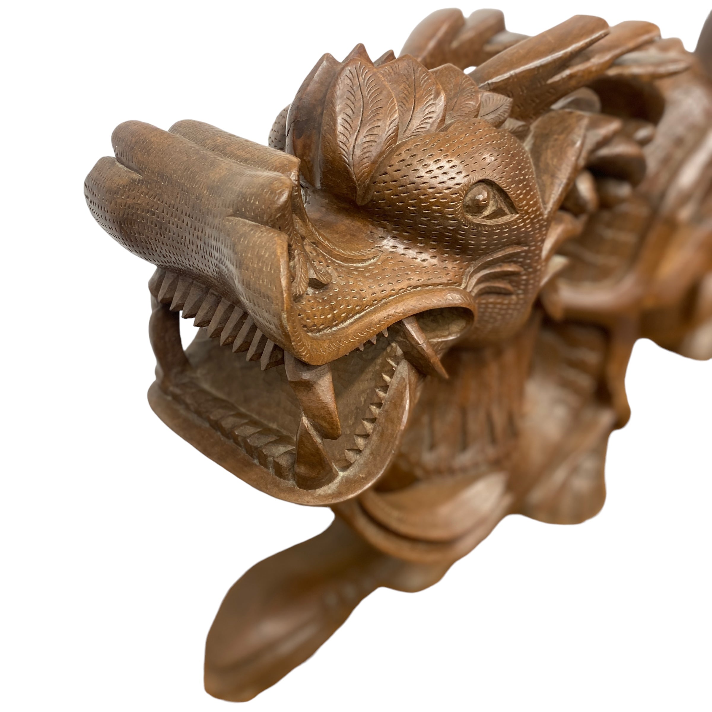 Head Of Chinese Dragon Hand Carved Teak