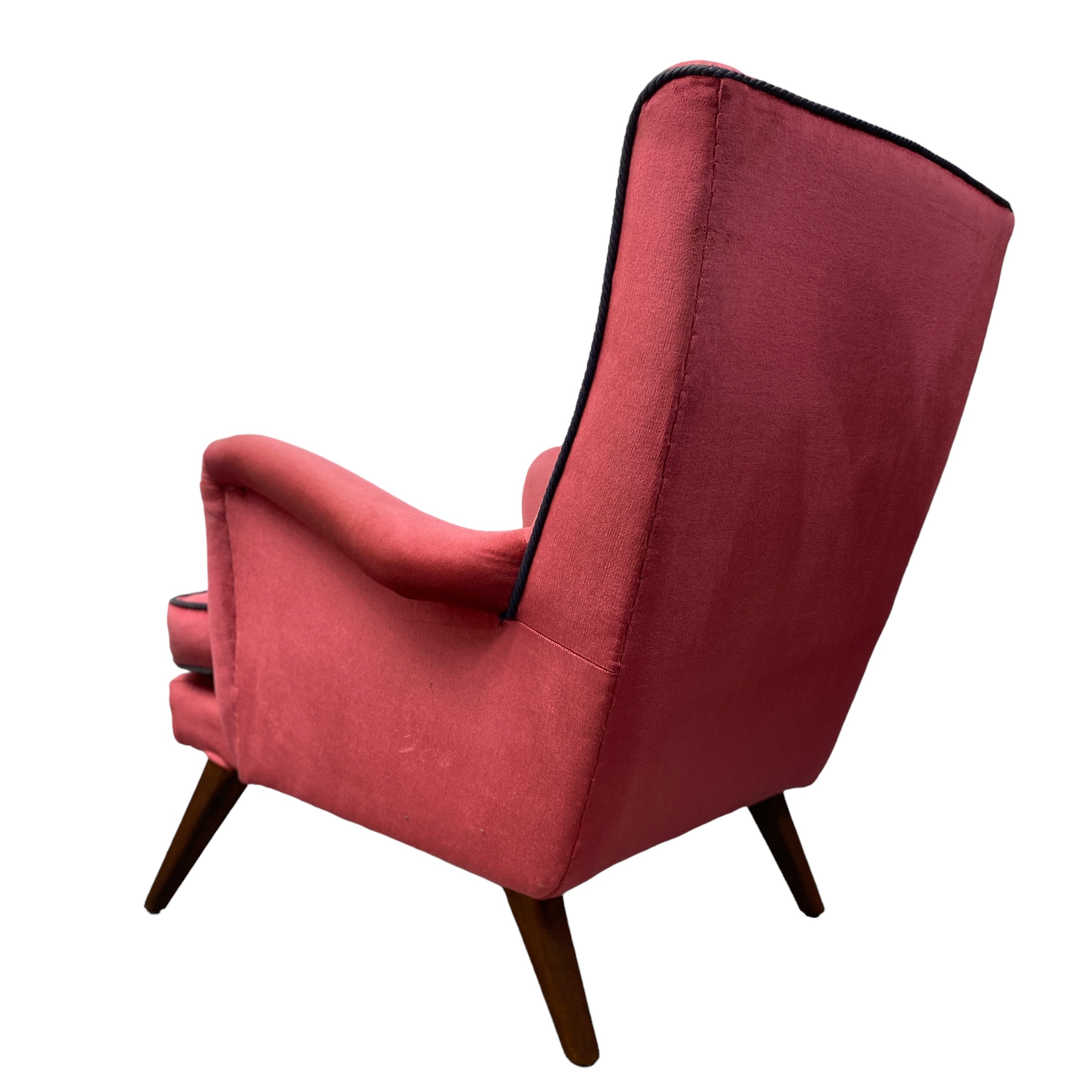 Back Vintage Lounge Chair Pink Velvet