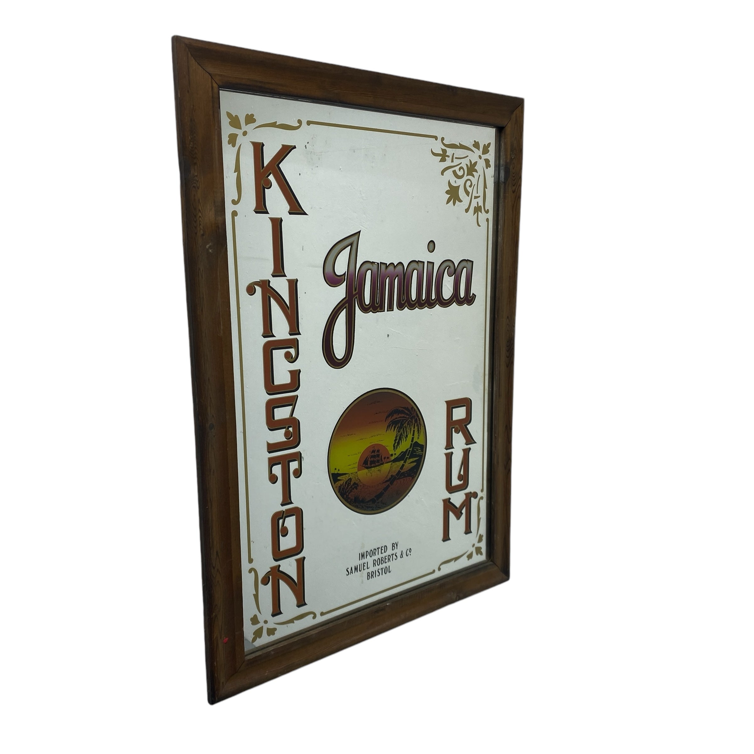 Vintage Mirror Kingston Rum Jamaica 1970s