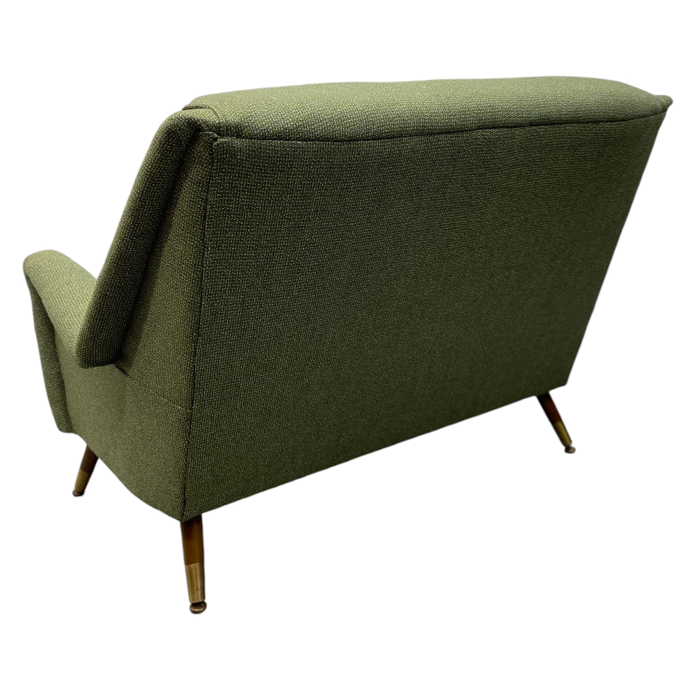 Back Of Midcentury Two Seater Sofa Green