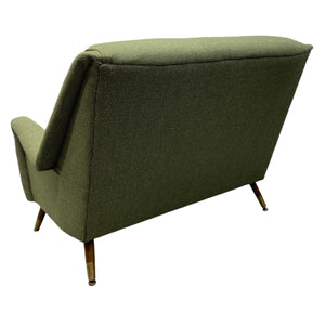 Back Of Midcentury Two Seater Sofa Green
