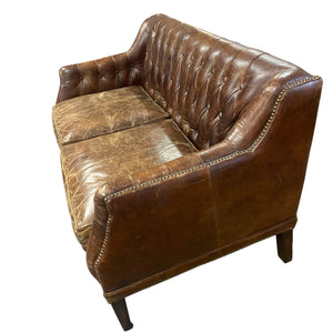 SIDE VIEW Vintage Leather Sofa Ancient Mariner