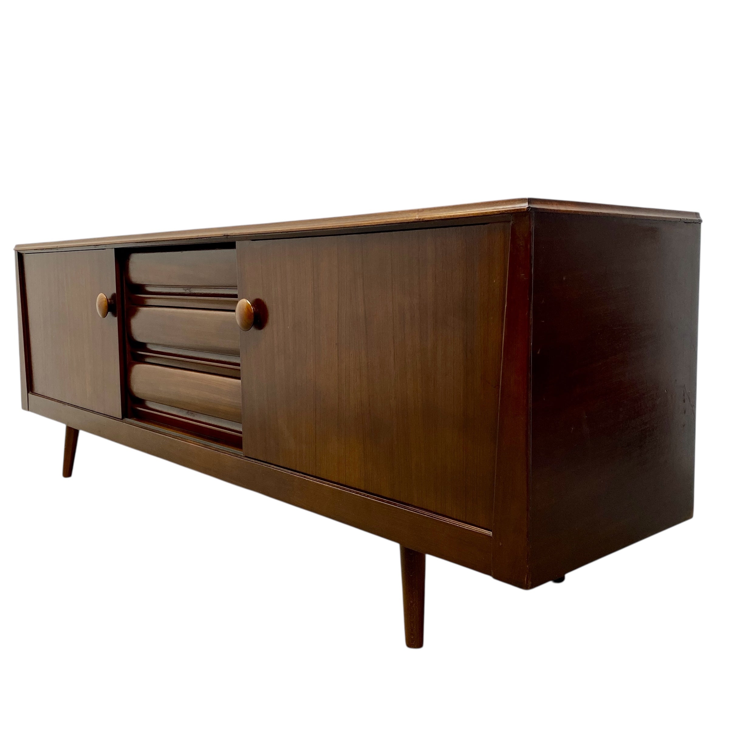 Wooden sideboard with three drawers and two cupboards 
