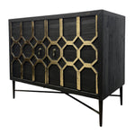 Load image into Gallery viewer, Black cabinet with geometric gold pattern on a white background
