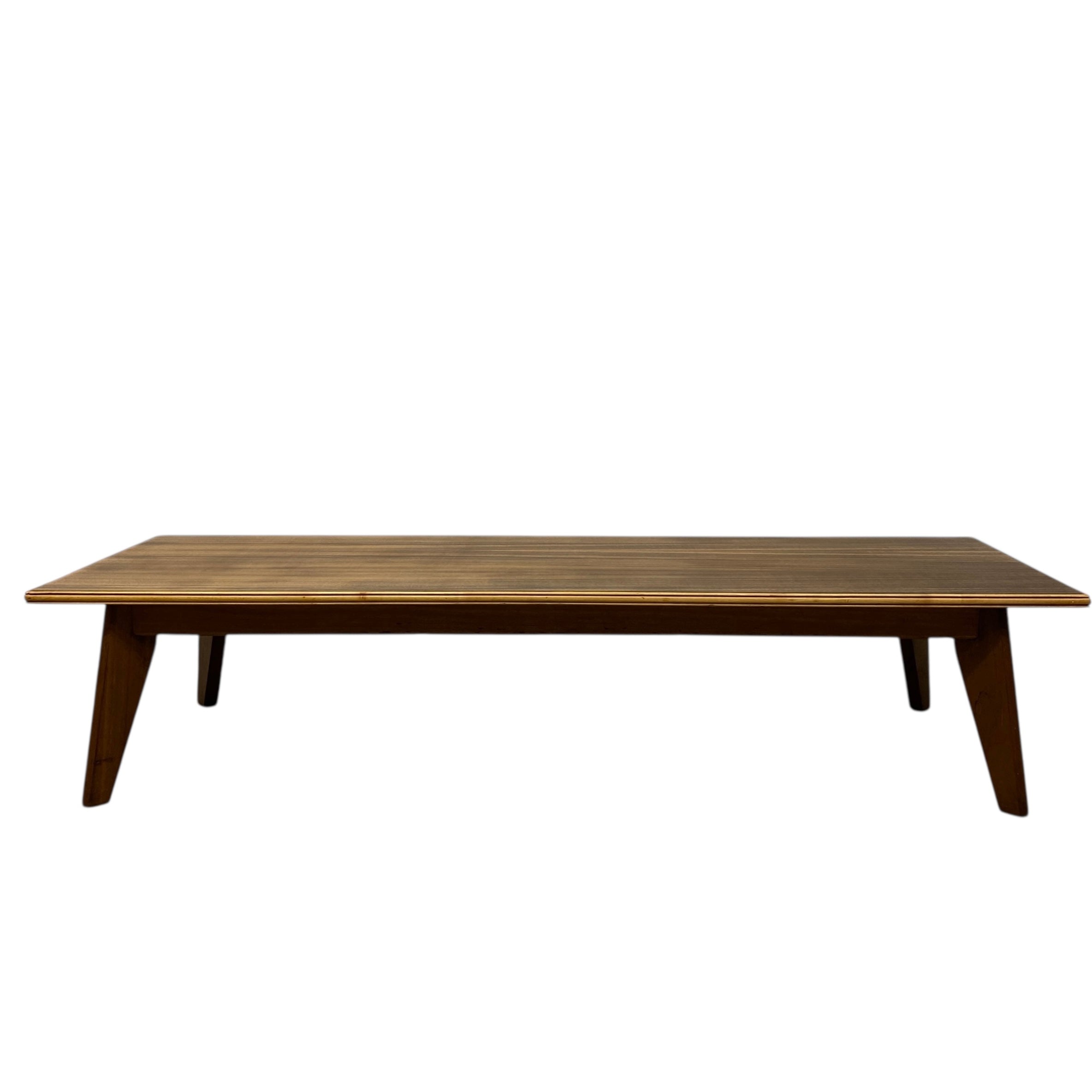 Wooden coffee table on a white background