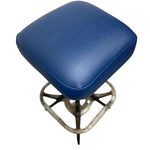 Load image into Gallery viewer, Blue stool with a metal base on a white background
