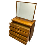 Load image into Gallery viewer, Wooden dresser with mirror on a white background
