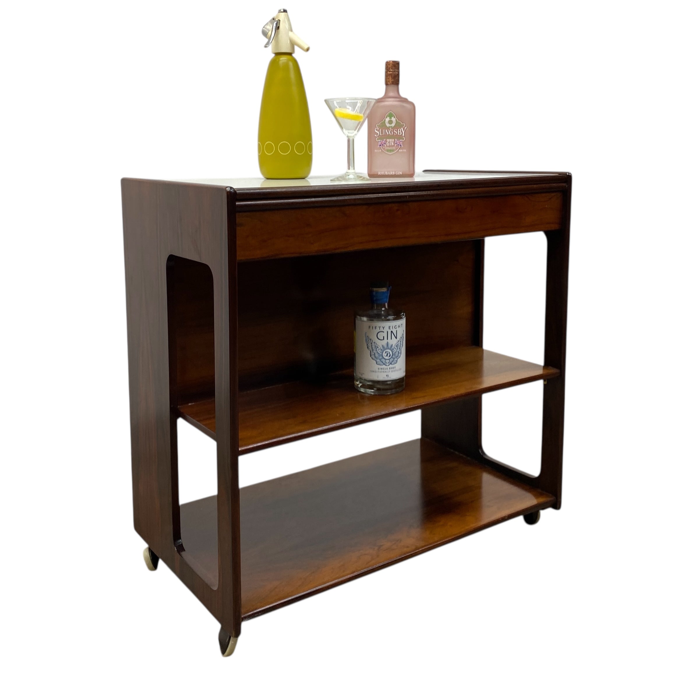 rosewood trolley with shelving