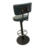 Load image into Gallery viewer, Vintage-style bar stool with A cushioned seat and backrest on a white background
