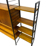 Load image into Gallery viewer, Wooden shelf with black metal frame on a white background
