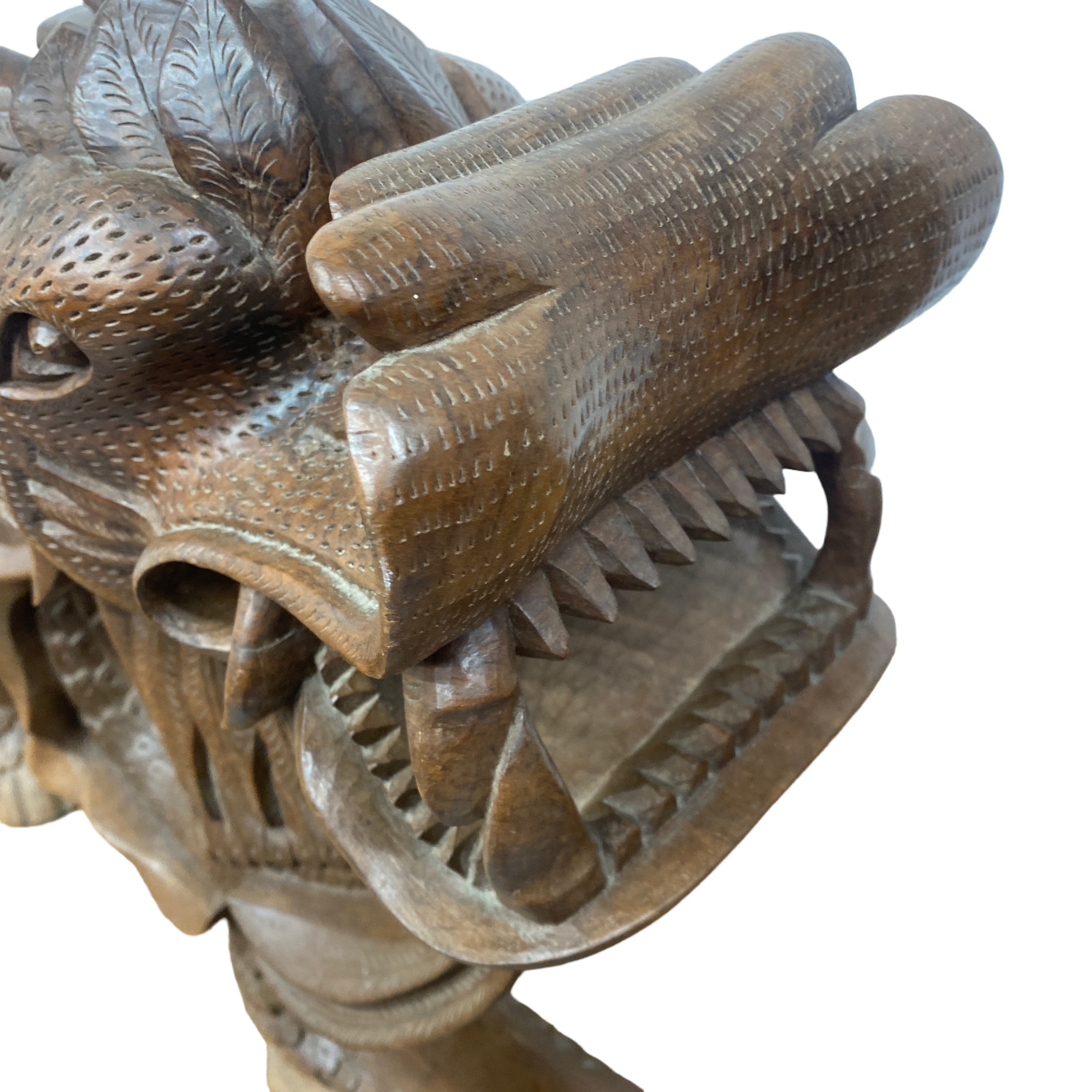 Teeth Of Chinese Dragon Hand Carved Teak