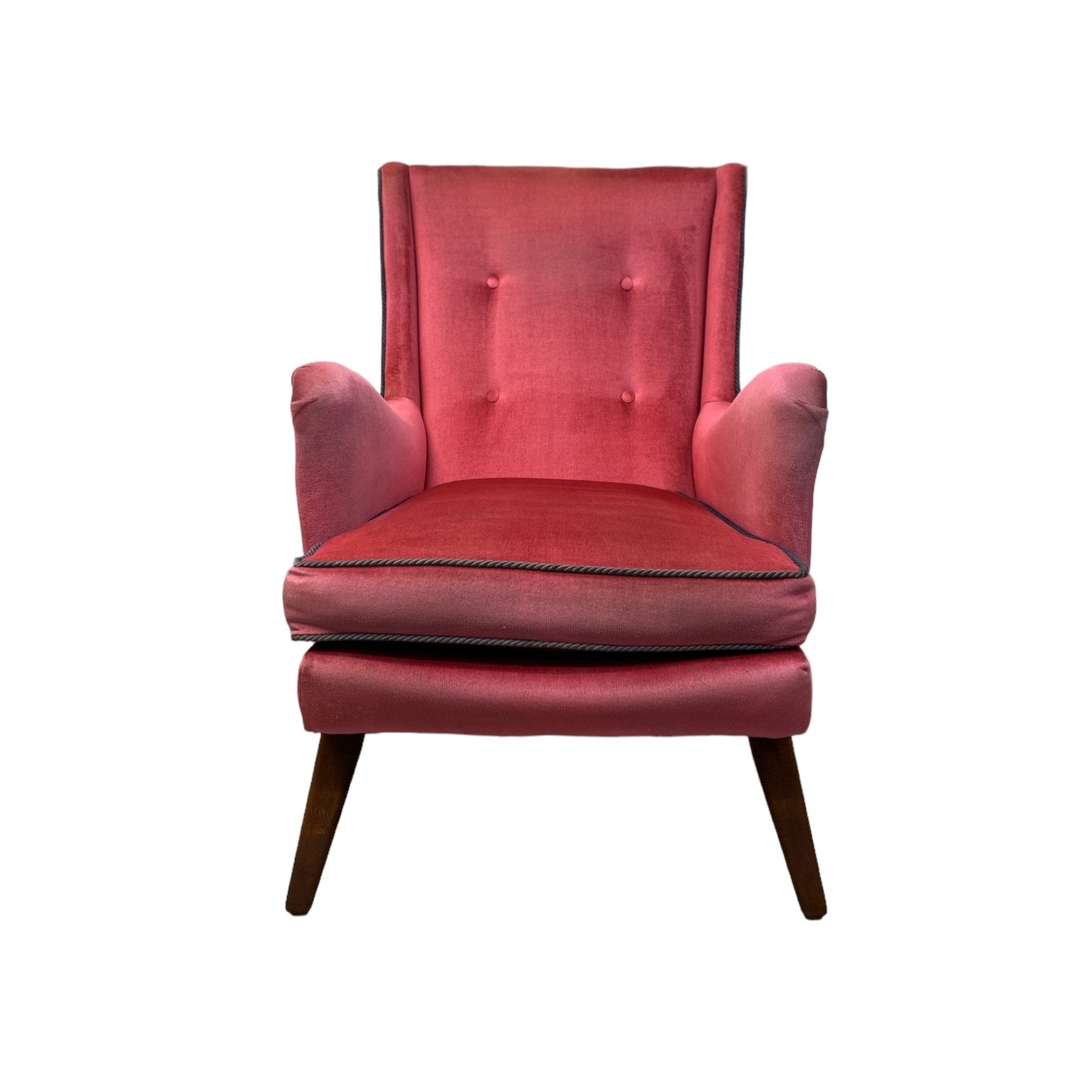 Vintage Lounge Chair Pink Velvet
