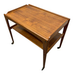 Load image into Gallery viewer, teak food serving trolley
