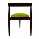 Load image into Gallery viewer, Wooden chair with a green cushion on a white background
