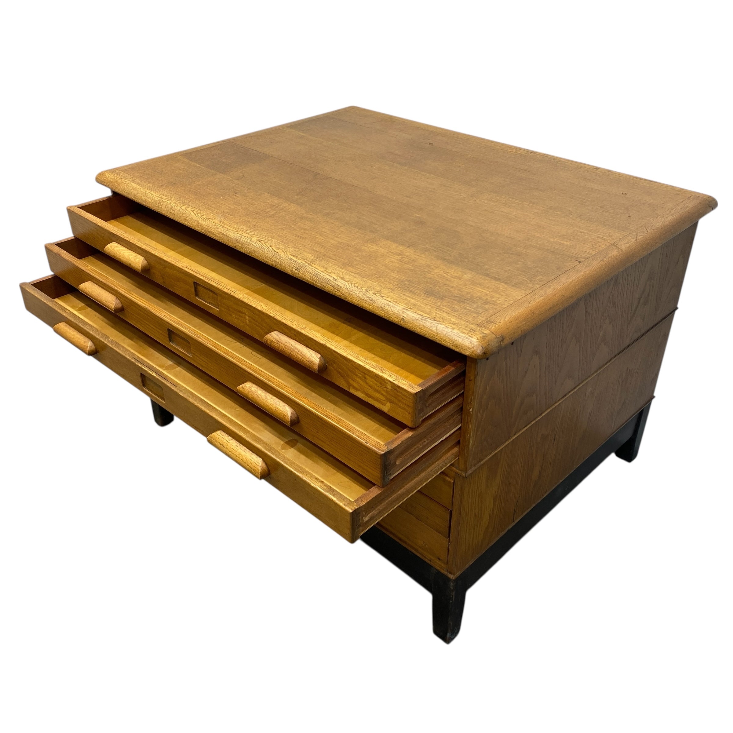 open drawers oak plan chest
