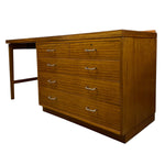 Load image into Gallery viewer, Wooden desk with multiple drawers on a white background
