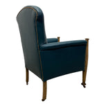 Load image into Gallery viewer, Back Green Blue Leather Armchair
