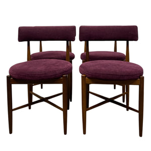 Kofod Larsen Dining Chairs G Plan Purple Fabric