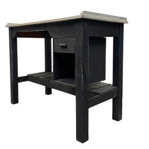 dark grey wooden vintage desk