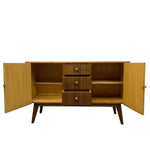 Load image into Gallery viewer, open cupbaords and draws Sideboard Morris Of Glasgow Walnut 1950s
