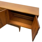 Load image into Gallery viewer, G Plan Wooden sideboard with open cabinet on a white background
