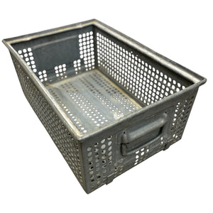 Metal perforated crates with handles