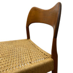 Load image into Gallery viewer, Wooden chair with woven seat on a white background
