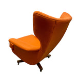 Load image into Gallery viewer, Orange wingback chair on a white background
