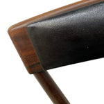 Load image into Gallery viewer, Close-up of a wooden handle with black leather grip on a white background
