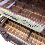 Load image into Gallery viewer, Wooden printing block tray with 'Spartan' branding and measurements on a white background
