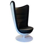 Load image into Gallery viewer, Modern chair with black cushioned seat and backrest on a white background
