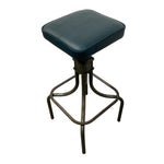 Load image into Gallery viewer, Bar stool with a dark green cushioned seat on a white background
