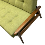 Load image into Gallery viewer, teak frame and arms green sofa
