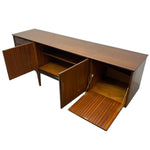 Load image into Gallery viewer, Wooden sideboard with open doors on a white background
