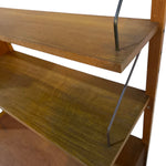Load image into Gallery viewer, Wooden shelf with metal bracket on a white background
