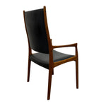 Load image into Gallery viewer, Chair with black leather seat and backrest on a white background
