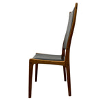 Load image into Gallery viewer, Wooden chair with gray cushion on a white background
