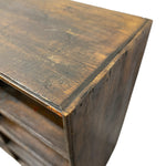 Load image into Gallery viewer, Close-up of a wooden side table with a rustic finish on a white background
