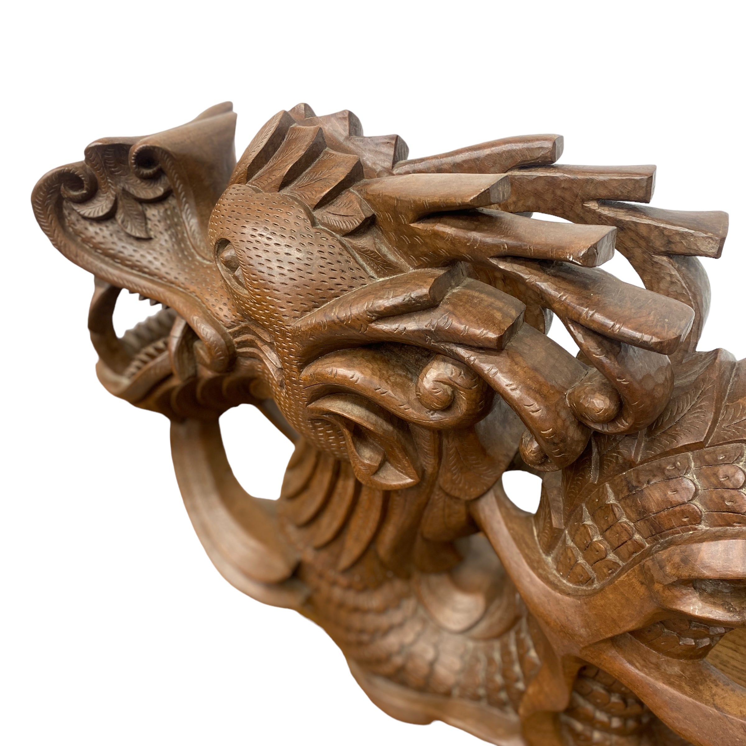 Head O Chinese Dragon Hand Carved Teak