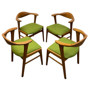 Midcentury Erik Kirkegaard Teak Dining Chairs Model 49