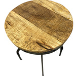 Load image into Gallery viewer, Round wooden stool with a natural finish on a white background
